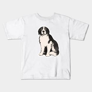 Vintage sad Saint Bernard dog Kids T-Shirt